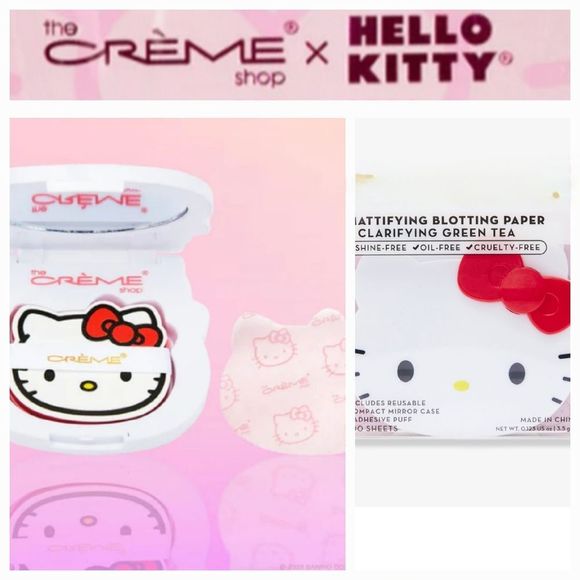 The Creme Shop X Hello Kitty Mattifying Blotting Paper Reusable Compact Mirror - Picture 1 of 7